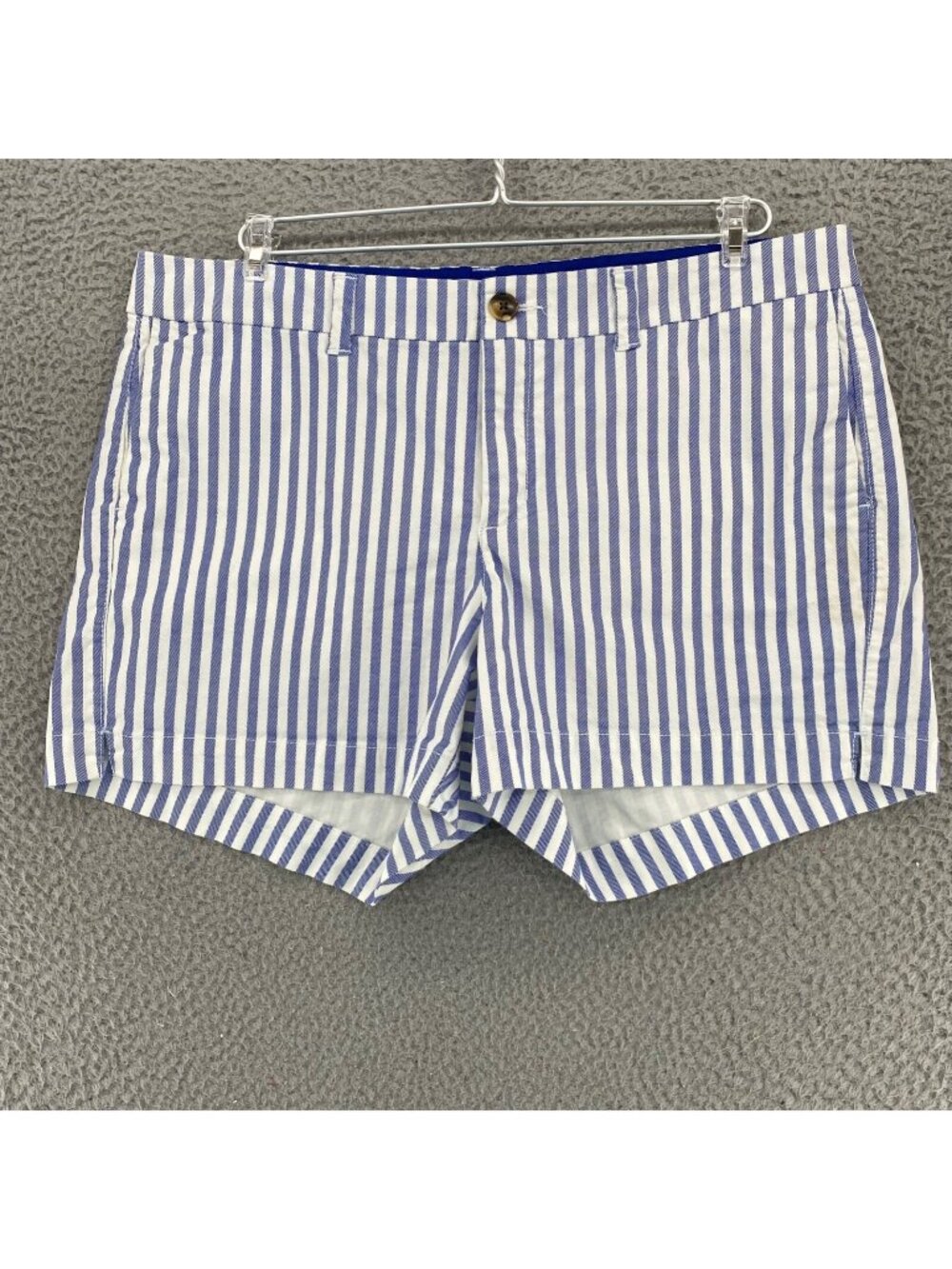 Old Navy Womens 14 Everyday Blue White Striped Stretch Pocket Beach Chino Casual